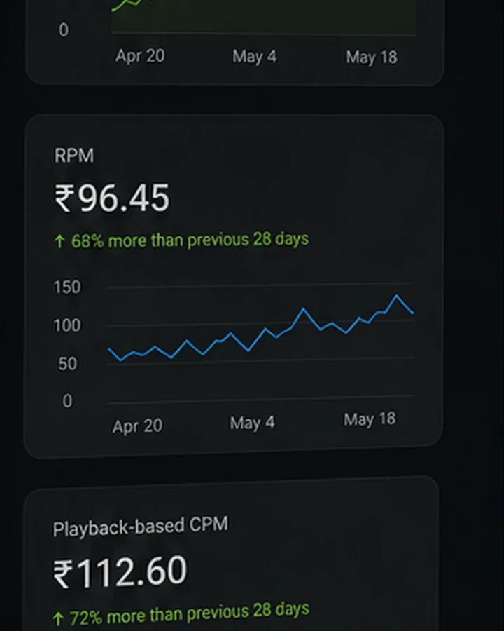 Revenue graph screen closeup